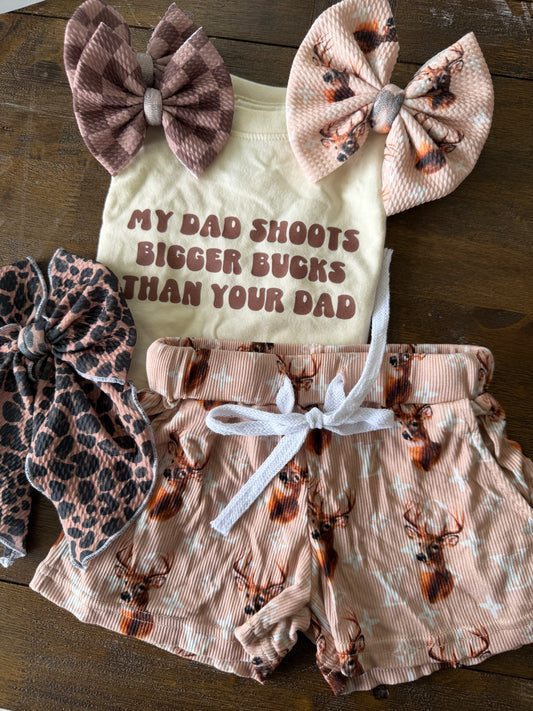 RIBBED BAMBOO SHORTS - BOUJEE DEER