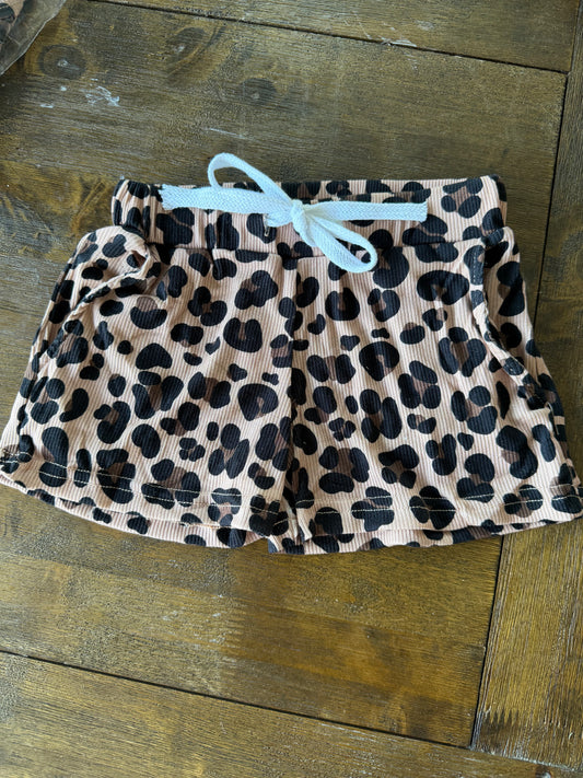 RIBBED BAMBOO SHORTS - CHEETAH