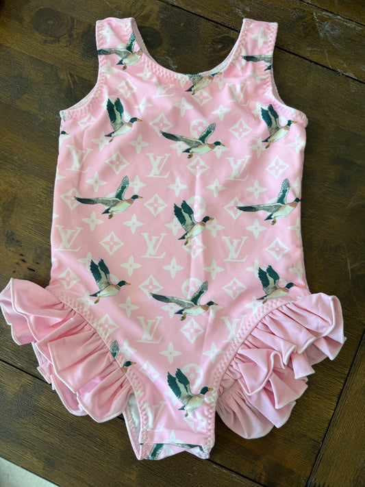 PINK BOUJEE RUFFLE SWIM