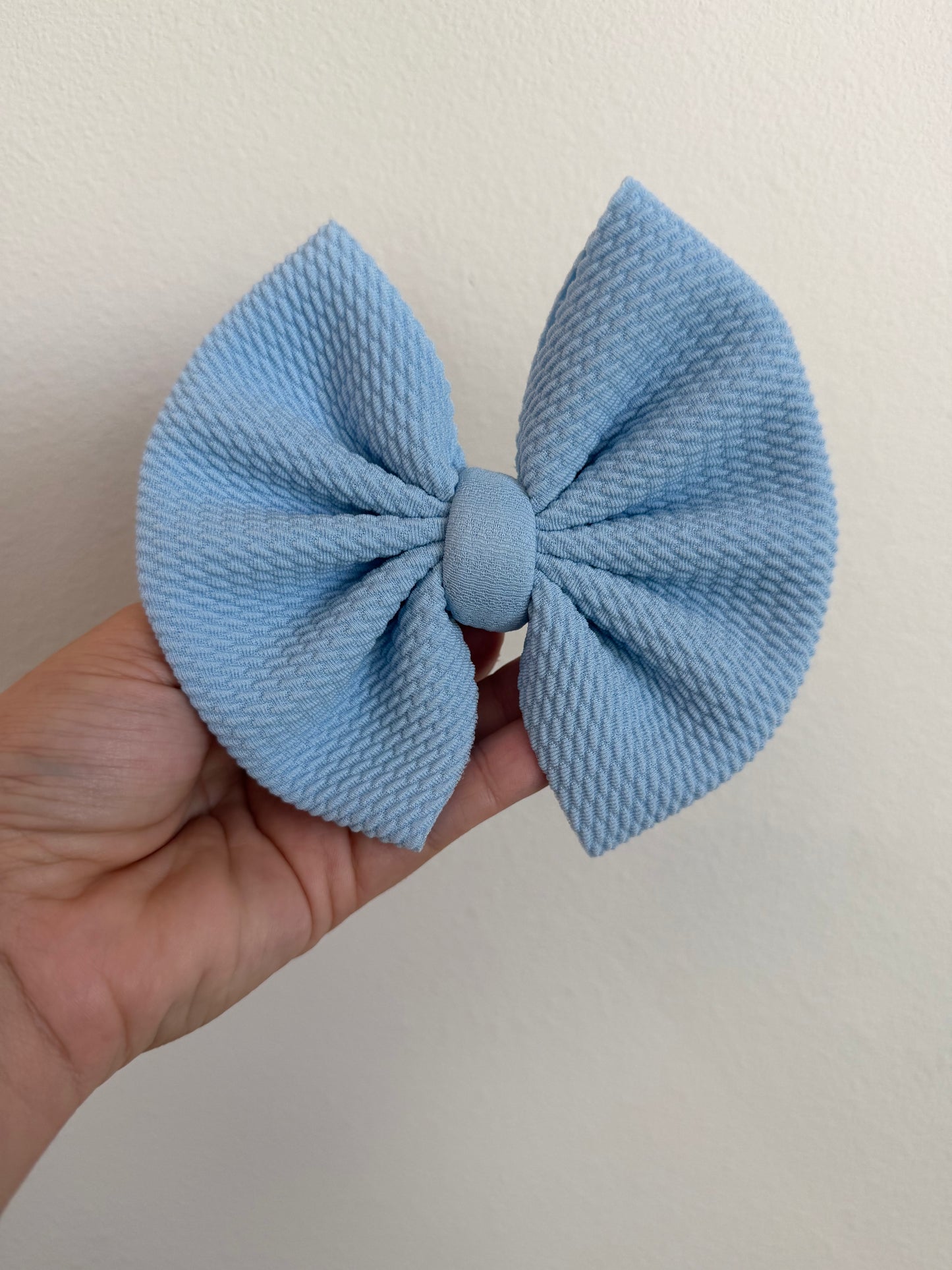 BIG CLIP BOW - BABY BLUE SOLID