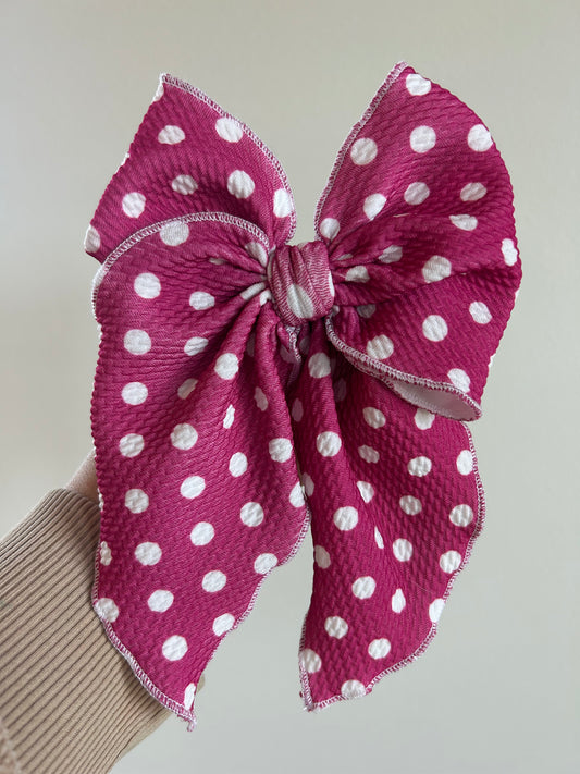 SAILOR BOW - READY TO SHIP - MAGENTA DOT