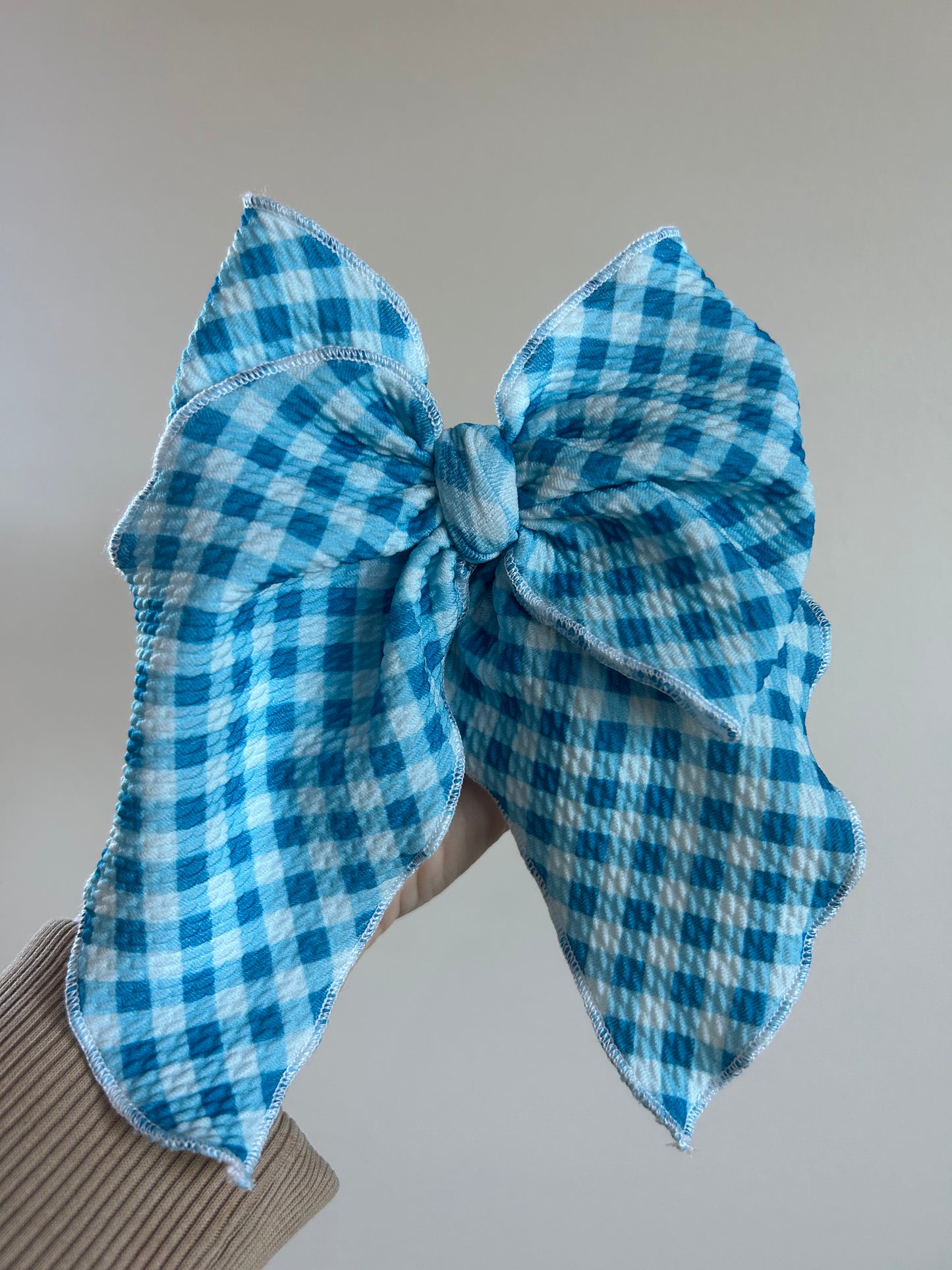 SAILOR BOW - READY TO SHIP - BLUE GINGHAM #1