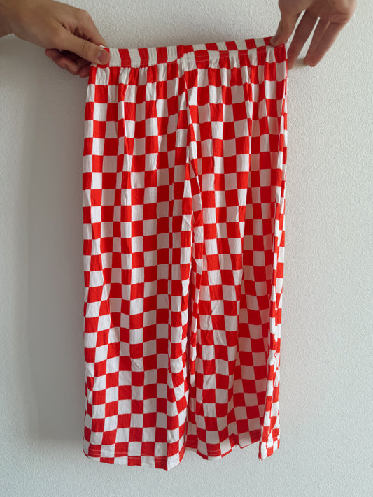 RED/ WHITE CHECK LOUNGE PANTS