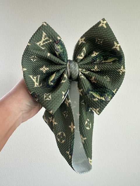 READY TO SHIP - BABY REGULAR BOW WRAP - BOUJEE FISH